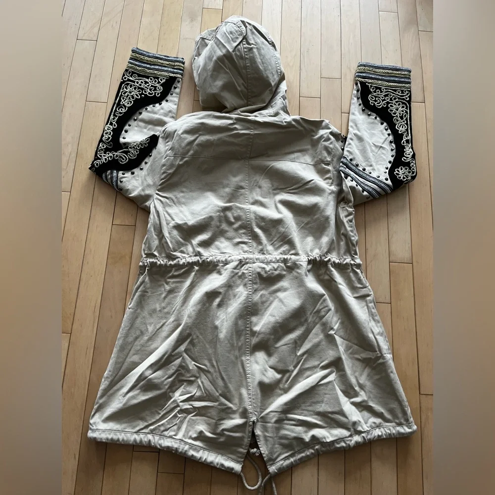 Free People Golden Quills Military Parka with Embroidered Sleeves - Picture 13 of 16